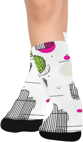 جوارب Doodle Cactus Art للمشي لمسافات طويلة - جوارب شتوية حرارية سميكة دافئة للأطفال الصغار للأولاد والبنات للمدرسة، والارتداء اليومي والأنشطة الخارجية in Kuwait