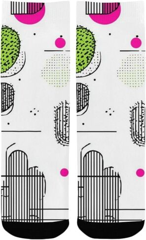 جوارب Doodle Cactus Art للمشي لمسافات طويلة - جوارب شتوية حرارية سميكة دافئة للأطفال الصغار للأولاد والبنات للمدرسة، والارتداء اليومي والأنشطة الخارجية in Kuwait