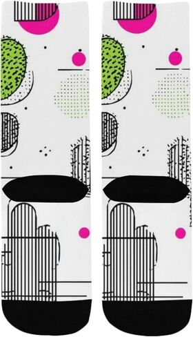 جوارب Doodle Cactus Art للمشي لمسافات طويلة - جوارب شتوية حرارية سميكة دافئة للأطفال الصغار للأولاد والبنات للمدرسة، والارتداء اليومي والأنشطة الخارجية in Kuwait