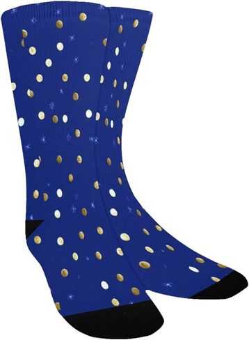 جوارب المشي لمسافات طويلة بطبعة نقاط سماوية زرقاء - جوارب شتوية حرارية سميكة دافئة للأولاد والبنات للمدرسة، والارتداء اليومي والأنشطة الخارجية in Kuwait