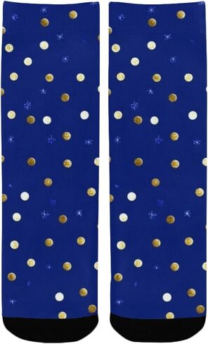 جوارب المشي لمسافات طويلة بطبعة نقاط سماوية زرقاء - جوارب شتوية حرارية سميكة دافئة للأولاد والبنات للمدرسة، والارتداء اليومي والأنشطة الخارجية in Kuwait