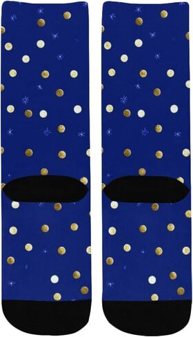 جوارب المشي لمسافات طويلة بطبعة نقاط سماوية زرقاء - جوارب شتوية حرارية سميكة دافئة للأولاد والبنات للمدرسة، والارتداء اليومي والأنشطة الخارجية in Kuwait