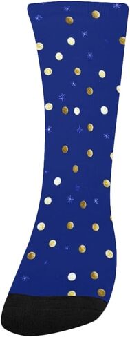 جوارب المشي لمسافات طويلة بطبعة نقاط سماوية زرقاء - جوارب شتوية حرارية سميكة دافئة للأولاد والبنات للمدرسة، والارتداء اليومي والأنشطة الخارجية in Kuwait