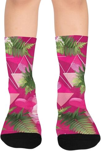 جوارب المشي لمسافات طويلة بتصميم السرخس الحديث - جوارب شتوية حرارية سميكة دافئة للأولاد والبنات الصغار للمدرسة، والارتداء اليومي والأنشطة الخارجية in Kuwait