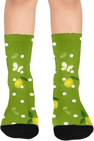 جوارب المشي لمسافات طويلة بطبعة فراشة الليمون - جوارب شتوية حرارية سميكة دافئة للأولاد والبنات للمدرسة، والارتداء اليومي والأنشطة الخارجية in Kuwait