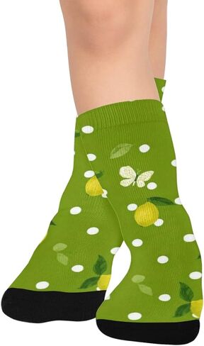 جوارب المشي لمسافات طويلة بطبعة فراشة الليمون - جوارب شتوية حرارية سميكة دافئة للأولاد والبنات للمدرسة، والارتداء اليومي والأنشطة الخارجية in Kuwait
