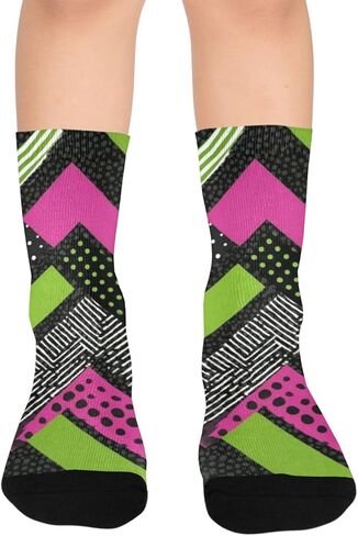 جوارب Green Chevron Pop للمشي لمسافات طويلة - جوارب شتوية حرارية سميكة دافئة للأطفال الصغار للأولاد والبنات للمدرسة، والارتداء اليومي والأنشطة الخارجية in Kuwait