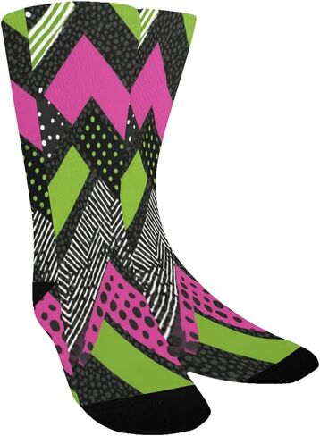 جوارب Green Chevron Pop للمشي لمسافات طويلة - جوارب شتوية حرارية سميكة دافئة للأطفال الصغار للأولاد والبنات للمدرسة، والارتداء اليومي والأنشطة الخارجية in Kuwait