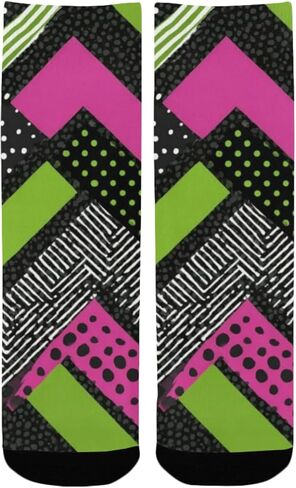 جوارب Green Chevron Pop للمشي لمسافات طويلة - جوارب شتوية حرارية سميكة دافئة للأطفال الصغار للأولاد والبنات للمدرسة، والارتداء اليومي والأنشطة الخارجية in Kuwait