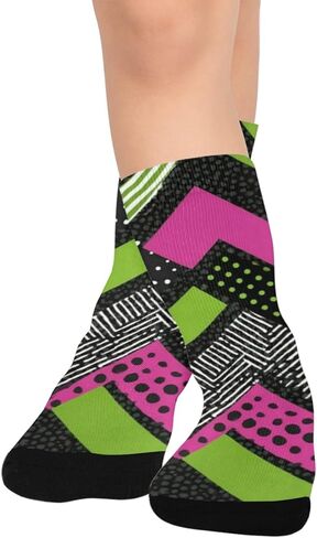 جوارب Green Chevron Pop للمشي لمسافات طويلة - جوارب شتوية حرارية سميكة دافئة للأطفال الصغار للأولاد والبنات للمدرسة، والارتداء اليومي والأنشطة الخارجية in Kuwait