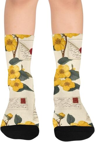 جوارب المشي لمسافات طويلة من Ast Letter Bloom Flowers - جوارب شتوية حرارية سميكة دافئة للأولاد والبنات للمدرسة، والارتداء اليومي والأنشطة الخارجية in Kuwait