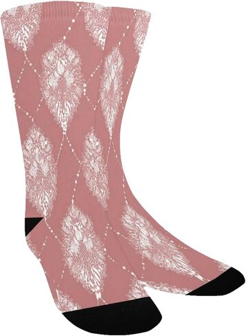 جوارب بيضاء للمشي لمسافات طويلة بطباعة زهور من الدانتيل - جوارب شتوية حرارية سميكة دافئة للأطفال الصغار للأولاد والبنات للمدرسة، والارتداء اليومي والأنشطة الخارجية in Kuwait