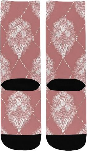 جوارب بيضاء للمشي لمسافات طويلة بطباعة زهور من الدانتيل - جوارب شتوية حرارية سميكة دافئة للأطفال الصغار للأولاد والبنات للمدرسة، والارتداء اليومي والأنشطة الخارجية in Kuwait