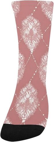 جوارب بيضاء للمشي لمسافات طويلة بطباعة زهور من الدانتيل - جوارب شتوية حرارية سميكة دافئة للأطفال الصغار للأولاد والبنات للمدرسة، والارتداء اليومي والأنشطة الخارجية in Kuwait