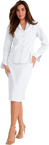 Roaman's Women's Plus Size Two-Piece Skirt Suit with Shawl-Collar Jacket in Saudi Arabia