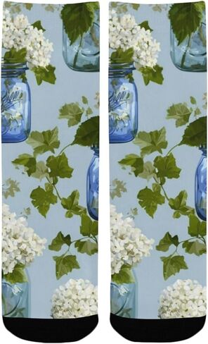 جوارب Hydrangea Jar باللون الأزرق الداكن للمشي لمسافات طويلة - جوارب شتوية حرارية سميكة دافئة للأولاد والبنات للمدرسة، والارتداء اليومي والأنشطة الخارجية in Kuwait