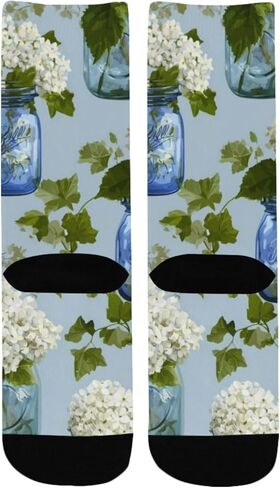 جوارب Hydrangea Jar باللون الأزرق الداكن للمشي لمسافات طويلة - جوارب شتوية حرارية سميكة دافئة للأولاد والبنات للمدرسة، والارتداء اليومي والأنشطة الخارجية in Kuwait