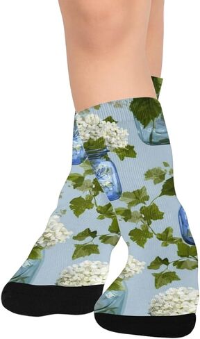 جوارب Hydrangea Jar باللون الأزرق الداكن للمشي لمسافات طويلة - جوارب شتوية حرارية سميكة دافئة للأولاد والبنات للمدرسة، والارتداء اليومي والأنشطة الخارجية in Kuwait