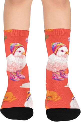 جوارب الشتاء للمشي لمسافات طويلة على شكل زهرة الفرخ - جوارب شتوية سميكة دافئة للأولاد والبنات الصغار للمدرسة، والارتداء اليومي والأنشطة الخارجية in Kuwait