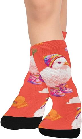 جوارب الشتاء للمشي لمسافات طويلة على شكل زهرة الفرخ - جوارب شتوية سميكة دافئة للأولاد والبنات الصغار للمدرسة، والارتداء اليومي والأنشطة الخارجية in Kuwait