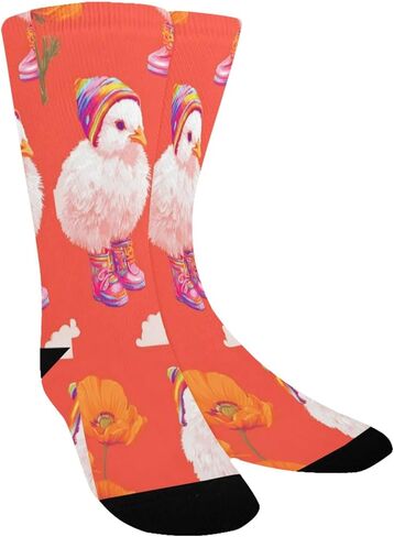 جوارب الشتاء للمشي لمسافات طويلة على شكل زهرة الفرخ - جوارب شتوية سميكة دافئة للأولاد والبنات الصغار للمدرسة، والارتداء اليومي والأنشطة الخارجية in Kuwait