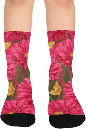 جوارب Gerbera Butterfly للمشي لمسافات طويلة - جوارب شتوية حرارية سميكة دافئة للأطفال الصغار للأولاد والبنات للمدرسة، والارتداء اليومي والأنشطة الخارجية in Kuwait