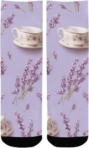 جوارب المشي لمسافات طويلة على شكل الشاي الأرجواني - جوارب شتوية حرارية سميكة دافئة للأولاد والبنات الصغار للمدرسة، والارتداء اليومي والأنشطة الخارجية in Kuwait