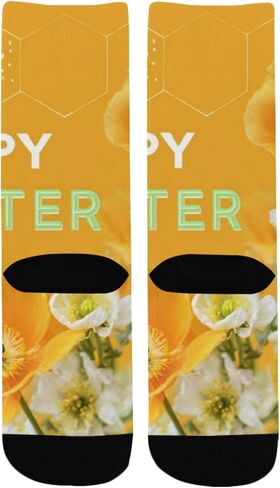 جوارب المشي لمسافات طويلة باللون الأصفر على شكل بيضة عيد الفصح من الخشخاش - جوارب شتوية حرارية سميكة دافئة للأولاد والبنات للمدرسة، والارتداء اليومي والأنشطة الخارجية in Kuwait