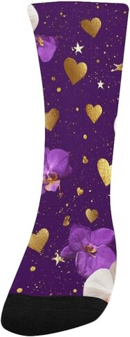 جوارب لافندر ذهبية على شكل قلب للمشي لمسافات طويلة - جوارب شتوية حرارية سميكة دافئة للأطفال الصغار للأولاد والبنات للمدرسة، والارتداء اليومي والأنشطة الخارجية in Kuwait