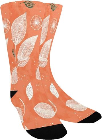 جوارب المشي لمسافات طويلة بزخارف أوراق الشجر - جوارب شتوية حرارية سميكة دافئة للأولاد والبنات الصغار للمدرسة، والارتداء اليومي والأنشطة الخارجية in Kuwait