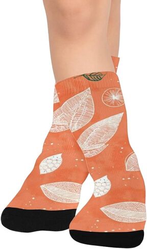 جوارب المشي لمسافات طويلة بزخارف أوراق الشجر - جوارب شتوية حرارية سميكة دافئة للأولاد والبنات الصغار للمدرسة، والارتداء اليومي والأنشطة الخارجية in Kuwait