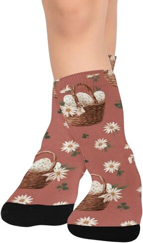 جوارب عيد الفصح باللون البرتقالي للمشي لمسافات طويلة - جوارب شتوية حرارية سميكة دافئة للأولاد والبنات للمدرسة، والارتداء اليومي والأنشطة الخارجية in Kuwait