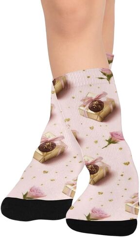 جوارب ذهبية للمشي على شكل قلب - جوارب شتوية حرارية سميكة دافئة للأطفال الصغار للأولاد والبنات للمدرسة، والارتداء اليومي والأنشطة الخارجية in Kuwait