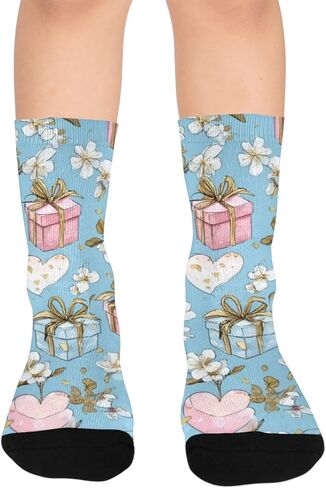 جوارب سويت جيفت موتيف باللون الأزرق للمشي لمسافات طويلة - جوارب شتوية حرارية سميكة دافئة للأولاد والبنات للمدرسة، والارتداء اليومي والأنشطة الخارجية in Kuwait