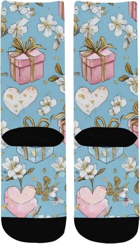 جوارب سويت جيفت موتيف باللون الأزرق للمشي لمسافات طويلة - جوارب شتوية حرارية سميكة دافئة للأولاد والبنات للمدرسة، والارتداء اليومي والأنشطة الخارجية in Kuwait