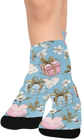 جوارب سويت جيفت موتيف باللون الأزرق للمشي لمسافات طويلة - جوارب شتوية حرارية سميكة دافئة للأولاد والبنات للمدرسة، والارتداء اليومي والأنشطة الخارجية in Kuwait