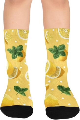 جوارب المشي لمسافات طويلة على شكل قلب بالليمون والنعناع - جوارب شتوية حرارية سميكة دافئة للأطفال الصغار للأولاد والبنات للمدرسة، والارتداء اليومي والأنشطة الخارجية in Kuwait