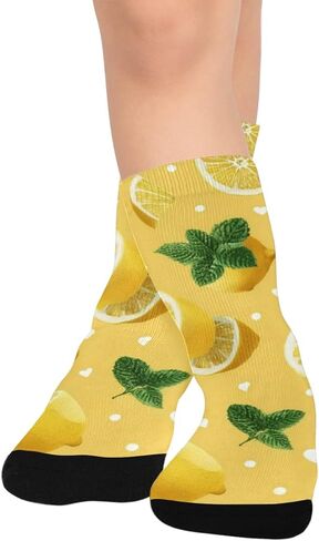 جوارب المشي لمسافات طويلة على شكل قلب بالليمون والنعناع - جوارب شتوية حرارية سميكة دافئة للأطفال الصغار للأولاد والبنات للمدرسة، والارتداء اليومي والأنشطة الخارجية in Kuwait