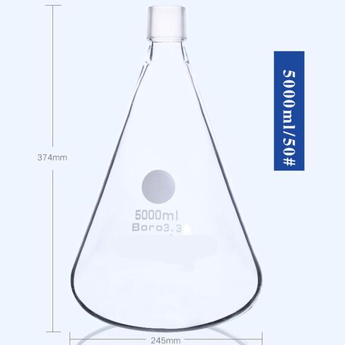 250ml 500ml 1000ml 2000ml Glass Ground Mouth Conical Flask for Sand Core Filtration Kit Labrotary Experiment(500ml 40-38) in Saudi Arabia