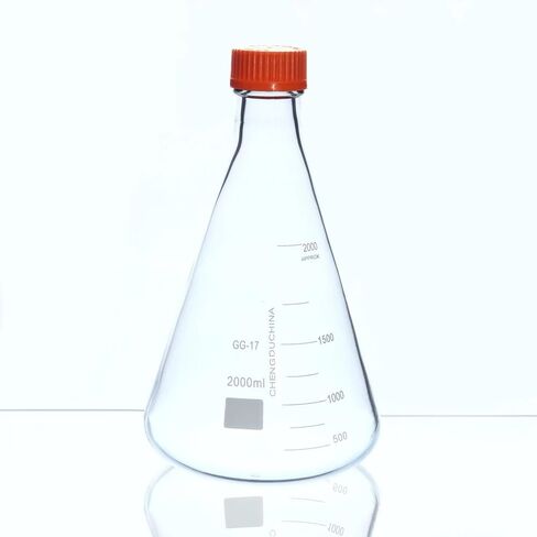 250 500 1000ml Graduated GG-17 Glass Flask with Orange Screw Cap Labrotary Glassware Experiment(1000ml Small Port) in Saudi Arabia