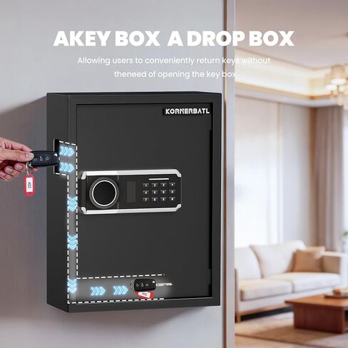 صندوق قفل المفتاح الإلكتروني ذو 103 وضعيات شديدة التحمل من KornerBatl مع فتحة مفتاح مضادة للسرقة وعلامات خروج للمفاتيح، حامل جداري لصندوق المفاتيح مع رمز للمكتب المنزلي in Kuwait