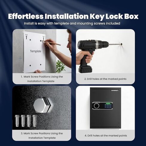 صندوق قفل المفتاح الإلكتروني ذو 103 وضعيات شديدة التحمل من KornerBatl مع فتحة مفتاح مضادة للسرقة وعلامات خروج للمفاتيح، حامل جداري لصندوق المفاتيح مع رمز للمكتب المنزلي in Kuwait