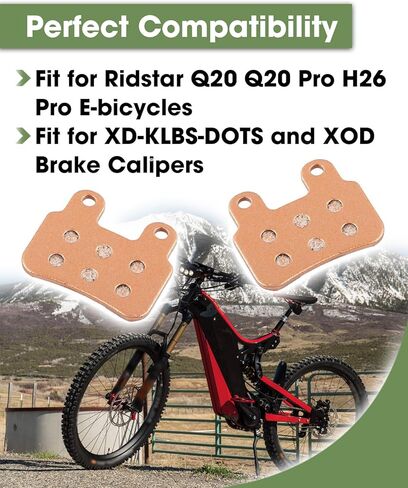 قطعتان من وسادات فرامل الدراجة الإلكترونية البديلة تناسب Ridstar Q20 Q20 Pro H26 Pro E-Bicycles XD-KLBS-DOTS وXOD فرجار الفرامل الهيدروليكية للخلف الأمامي in Kuwait