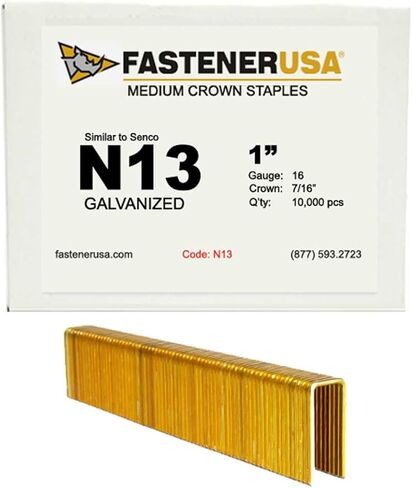 1" Leg x 7/16" Crown 16GA GALV N13 Staples 10,000ct in Kuwait