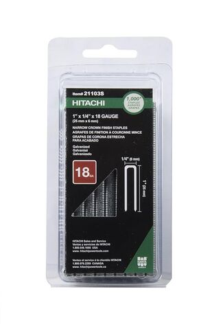 Hitachi 1 in. L x 1/4 in. W Steel Narrow Crown Staples 18 Ga. 1000 pk in Saudi Arabia