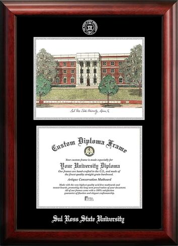 Campus Images NCAA Sul Ross Lobos Unisex Silver Medallion Frame Sul Ross State University 11w x 8.5h Silver Embossed Diploma Frame Lithograph, Brown, One Size in Saudi Arabia