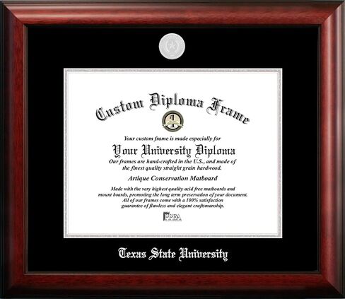 Campus Images NCAA Texas State Bobcats Unisex Silver Embossed Diploma Frame Texas State, San Marcos 14W x 11H Silver Embossed Diploma Frame, Brown, One Size in Saudi Arabia