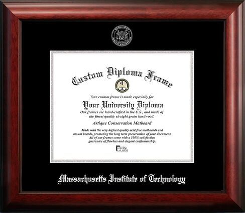 صور الحرم الجامعي NCAA Mit Engineers للجنسين إطار دبلوم فضي منقوش معهد ماساتشوستس للتكنولوجيا 11.75 عرض × 9.25 ارتفاع إطار دبلوم فضي منقوش، بني، مقاس واحد in Saudi Arabia