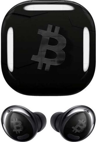 غلاف صوتي من Skinit متوافق مع Samsung Galaxy Buds Pro - تصميم شعار مزخرف من Bitcoin مصمم في الأصل من Skinit in Saudi Arabia