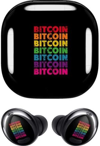 Skinit Decal Audio Skin Compatible with Samsung Galaxy Buds Pro Originally Designed Rainbow Bitcoin Design in Saudi Arabia